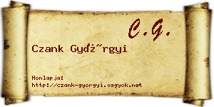 Czank Györgyi névjegykártya