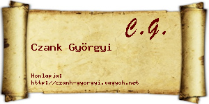 Czank Györgyi névjegykártya